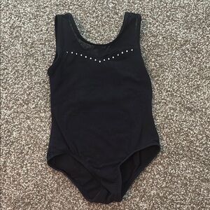 Black Leotard with Rhinestone Detail